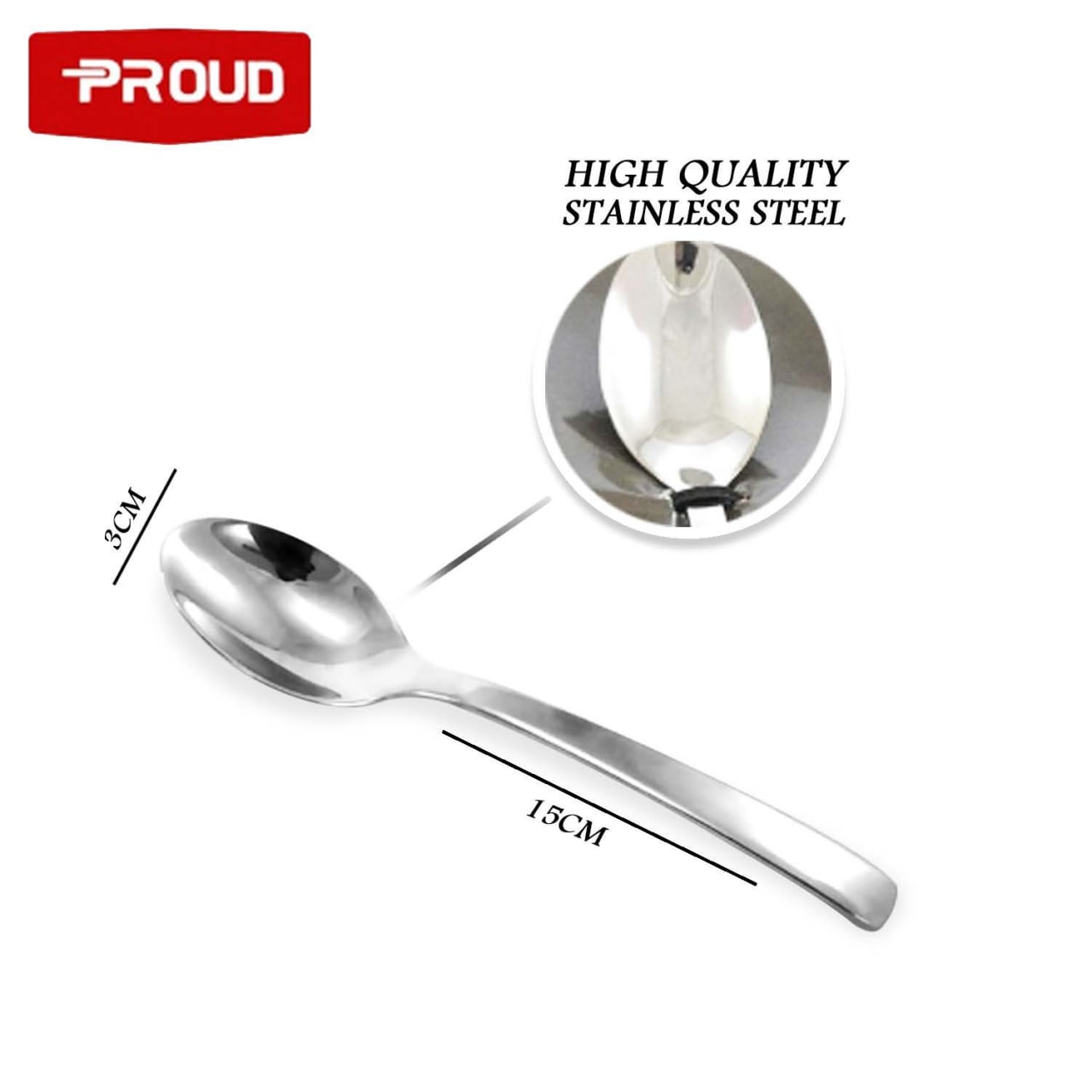Proud Stainless Steel Medium Size Spoon 15cm  1 Pcs