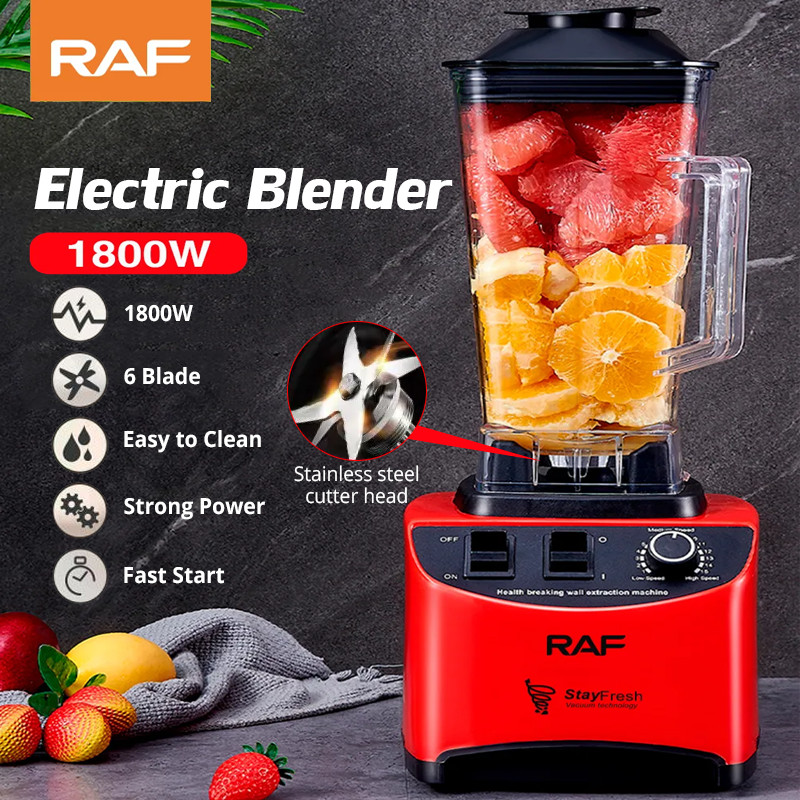 RAF R2804 Professional Ice Crushing 2L Countertop Smoothie Blender Commercial Blender for Shakes 8 Titanium Stainless Steel Blades for Ice Cream,Soup Nuts, Smoothies Fruits