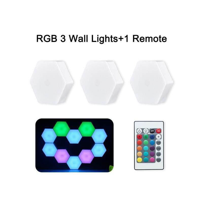 RGB+LED+Quantum+Hexagon+Light+Touch+Sensor+Wall+Lamp+DC+5V+Honeycomb+Colorful+Modular+Control+Night+for+Bedroom+Decoration