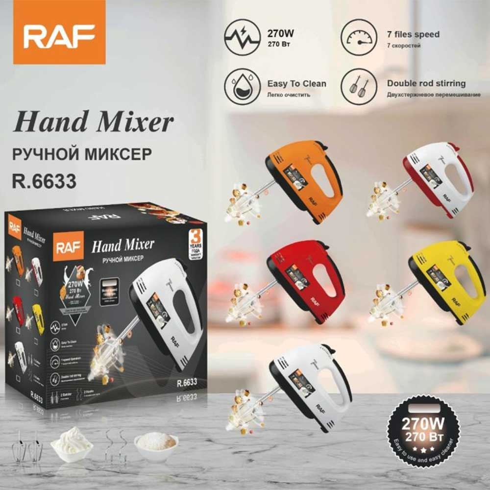 Raf-6633 Hand Mixer 270 W / 7 Speeds Operation