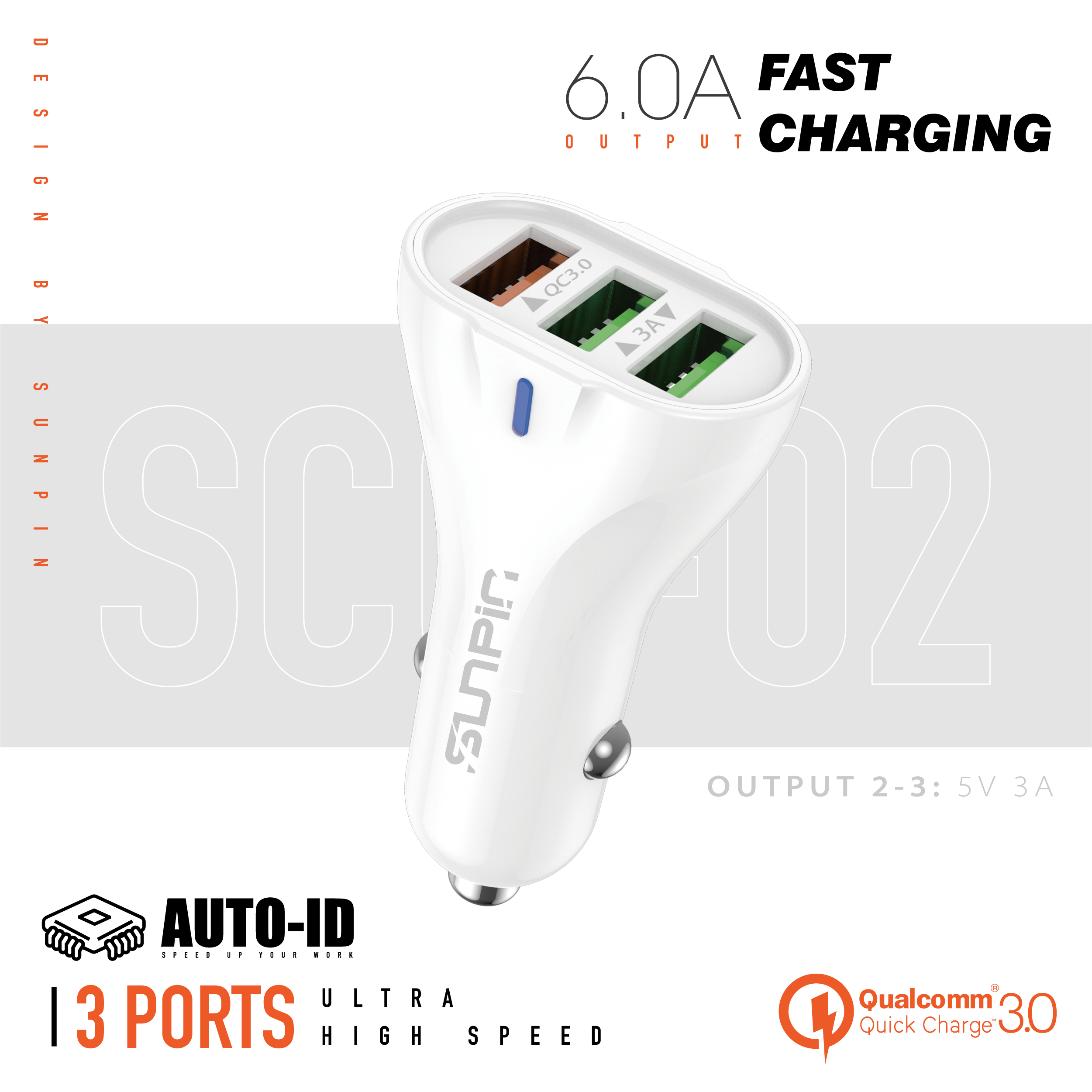 SUNPIN SCC02 CAR CHARGER 18W FAST CHARGING