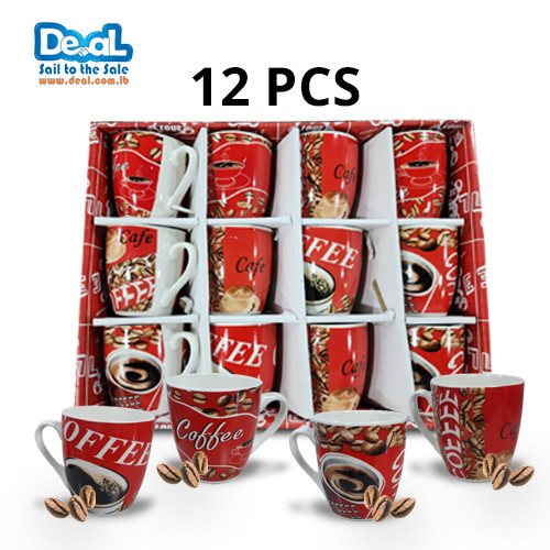 Set Of 12 Pcs Nescafe and Hot Drinks Ceramic Mugs
