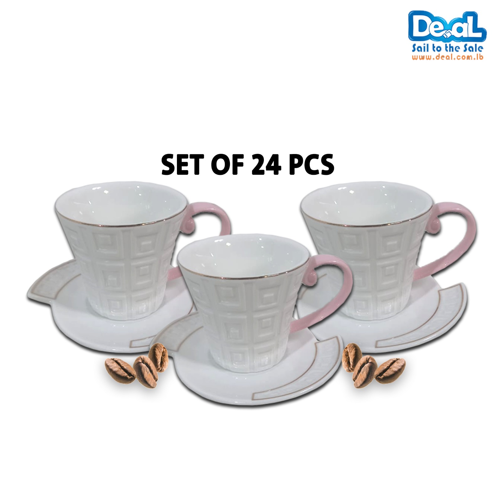 Set Of 24Pcs Coffee Cups & Plates