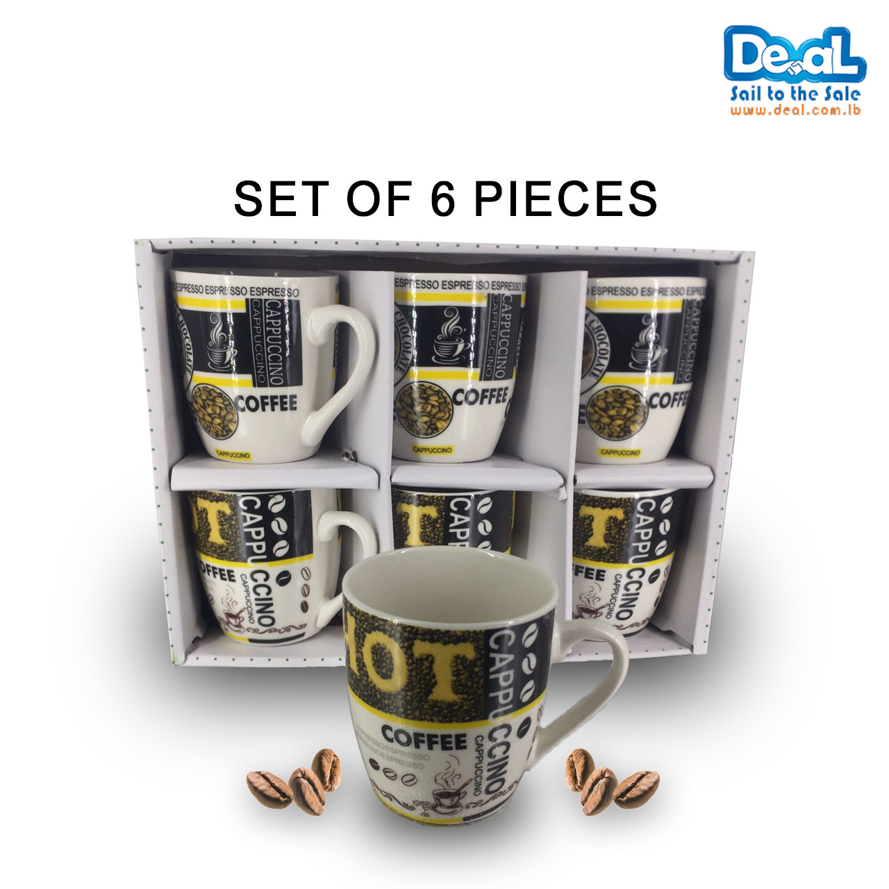 Set Of 6pcs Ceramic Coffee Mugs
