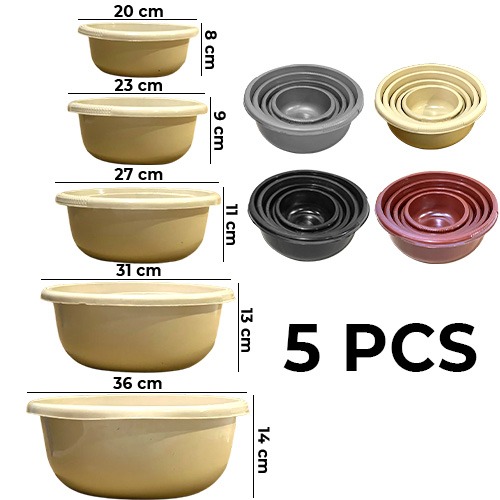Set+of+5+Pieces+Plastic+Bowls+with+Different+Sizes