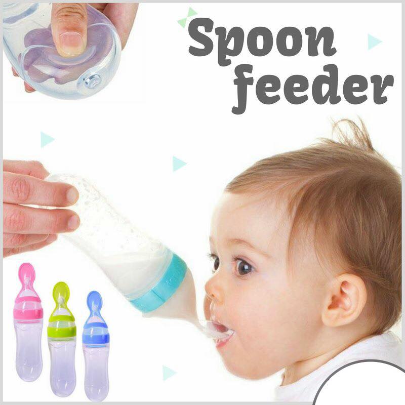 Silicone Squeeze Baby Feeding Spoon Baby Food Dispensing Spoon with