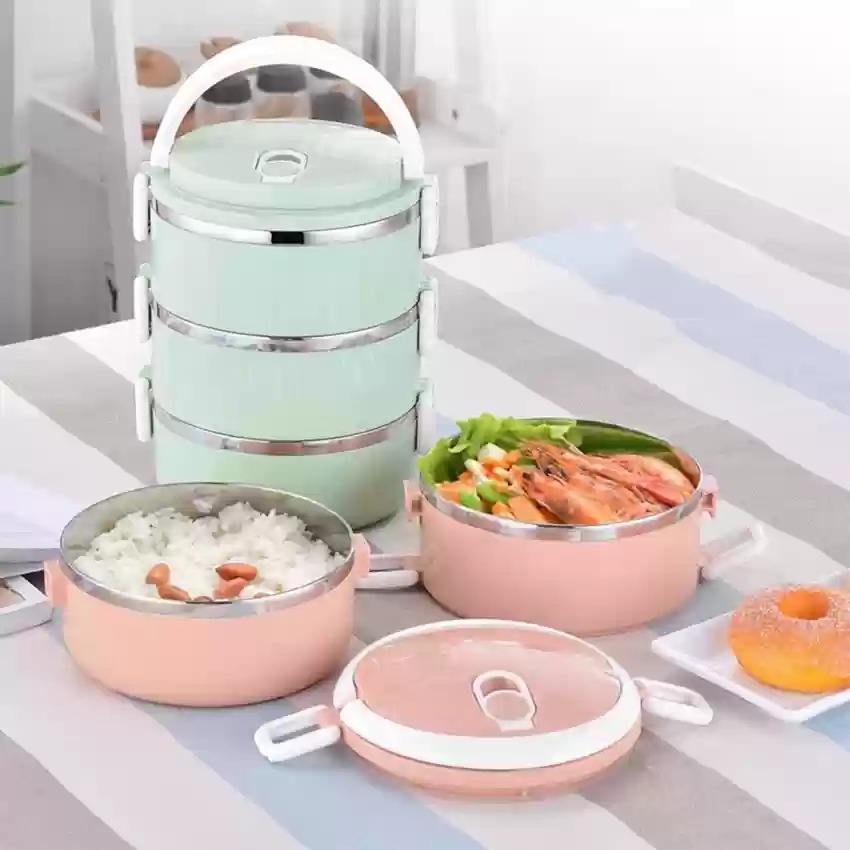 Stainless Steel Lunch Box 3 Layers With Handle
