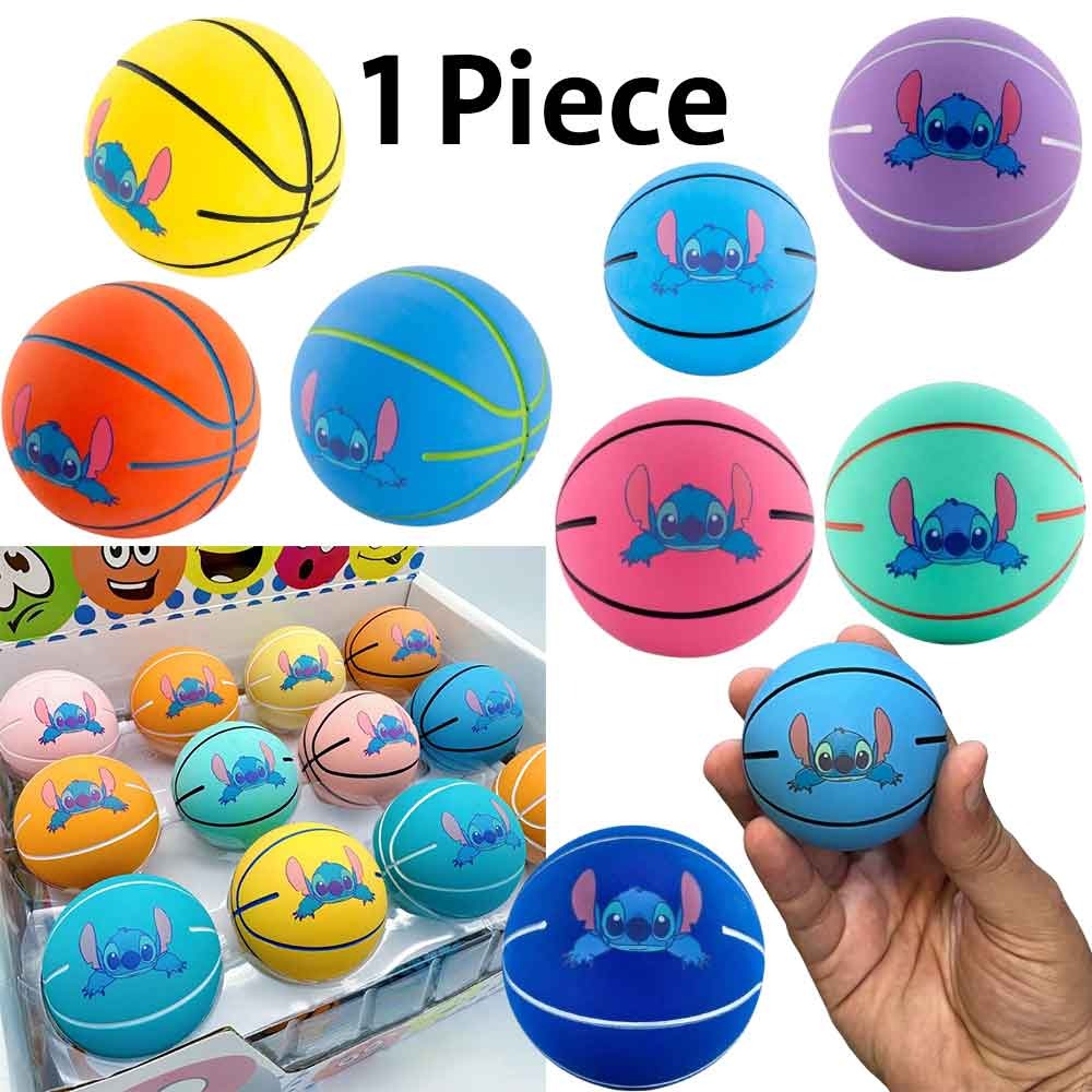 Stitch Cartoon Basketball Toy Balls Soft & Colorful Fun Rubber Basket Ball