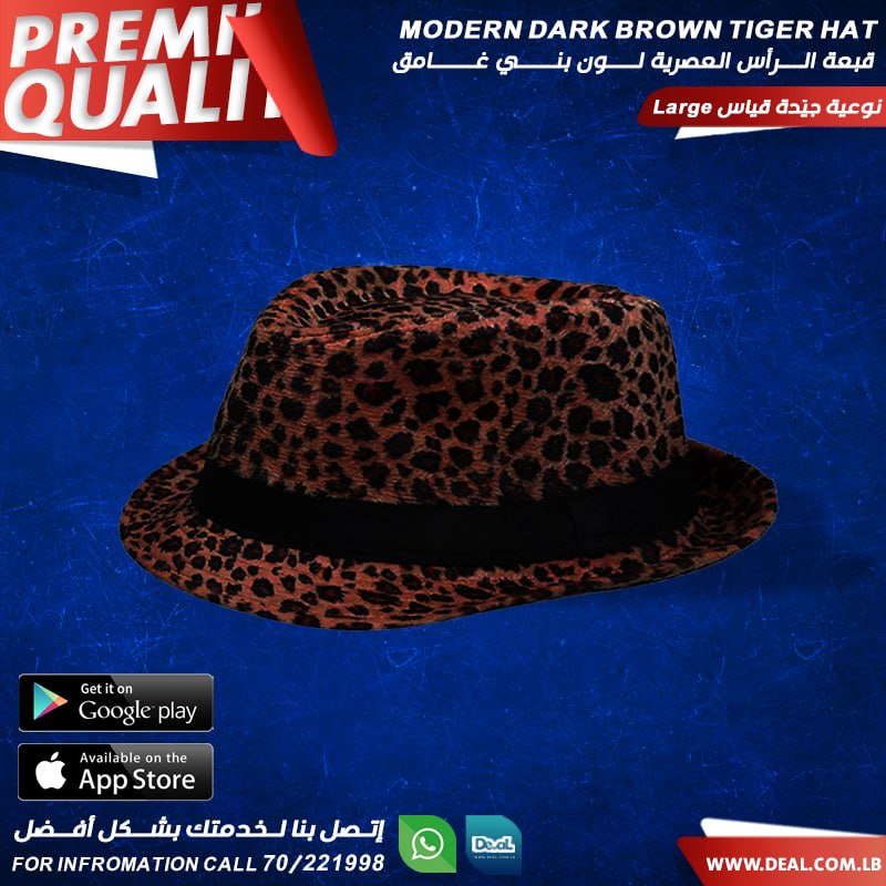 Stylish Dark Brown Leopard Print Fedora Hat