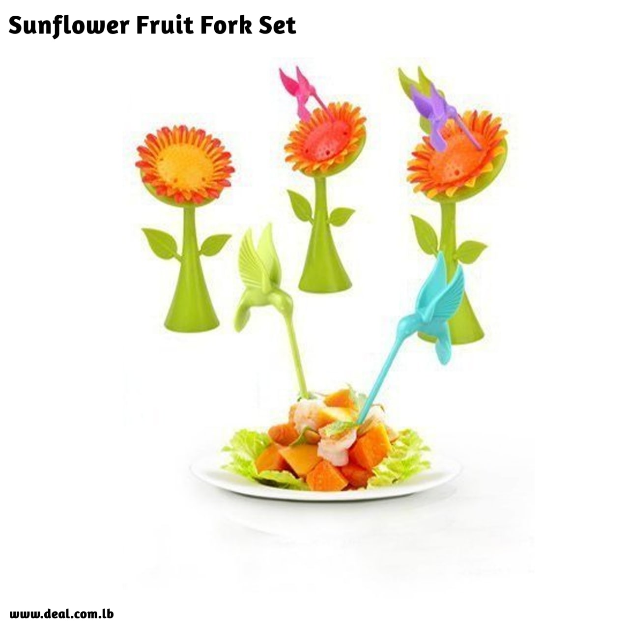 Sunflower Fruit Fork Set