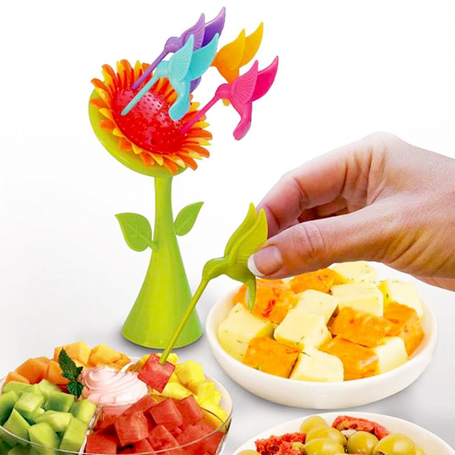 Sunflower Fruit Fork Set