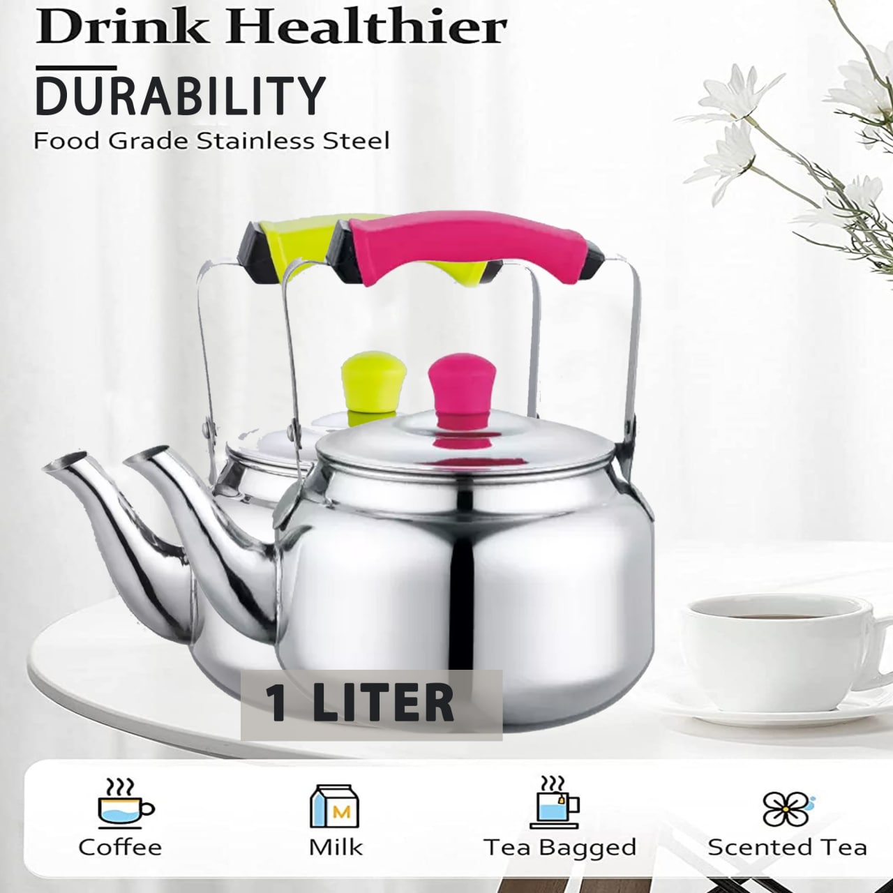 Tea Kettle Stainless Steel 1 L