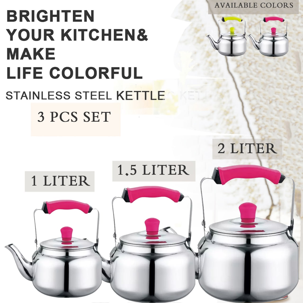 Tea Kettle Stainless steel 3 Pcs