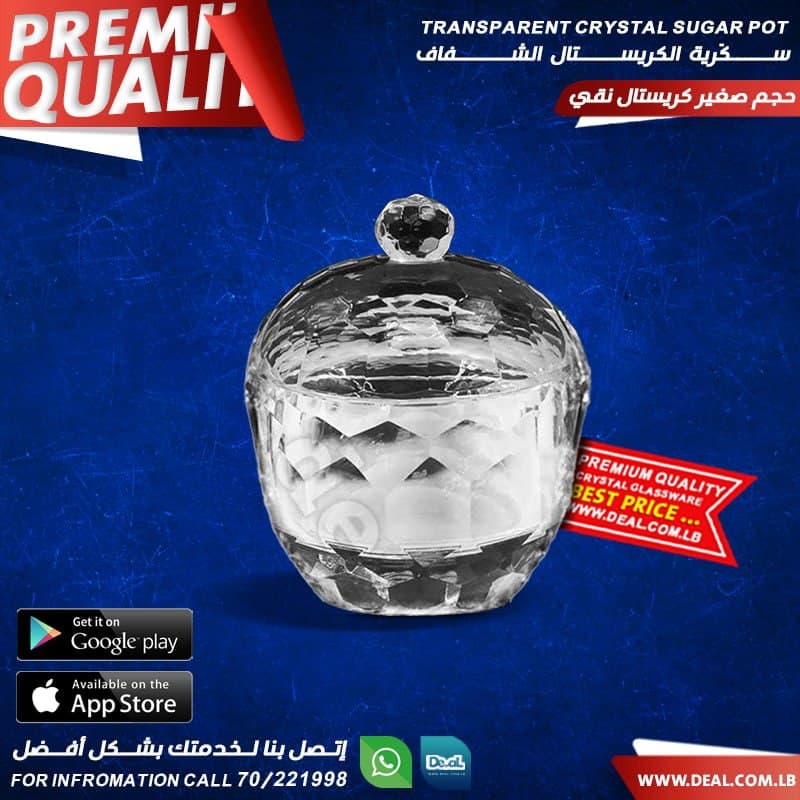 Transparent Crystal Sugar and  Candy and  Spices Container With Lid