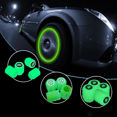 Tyre+Valve+Caps+Luminous+Glow+Car+Tire+Air+Stem+Valve+Cap+Covers+%284+Pcs%29
