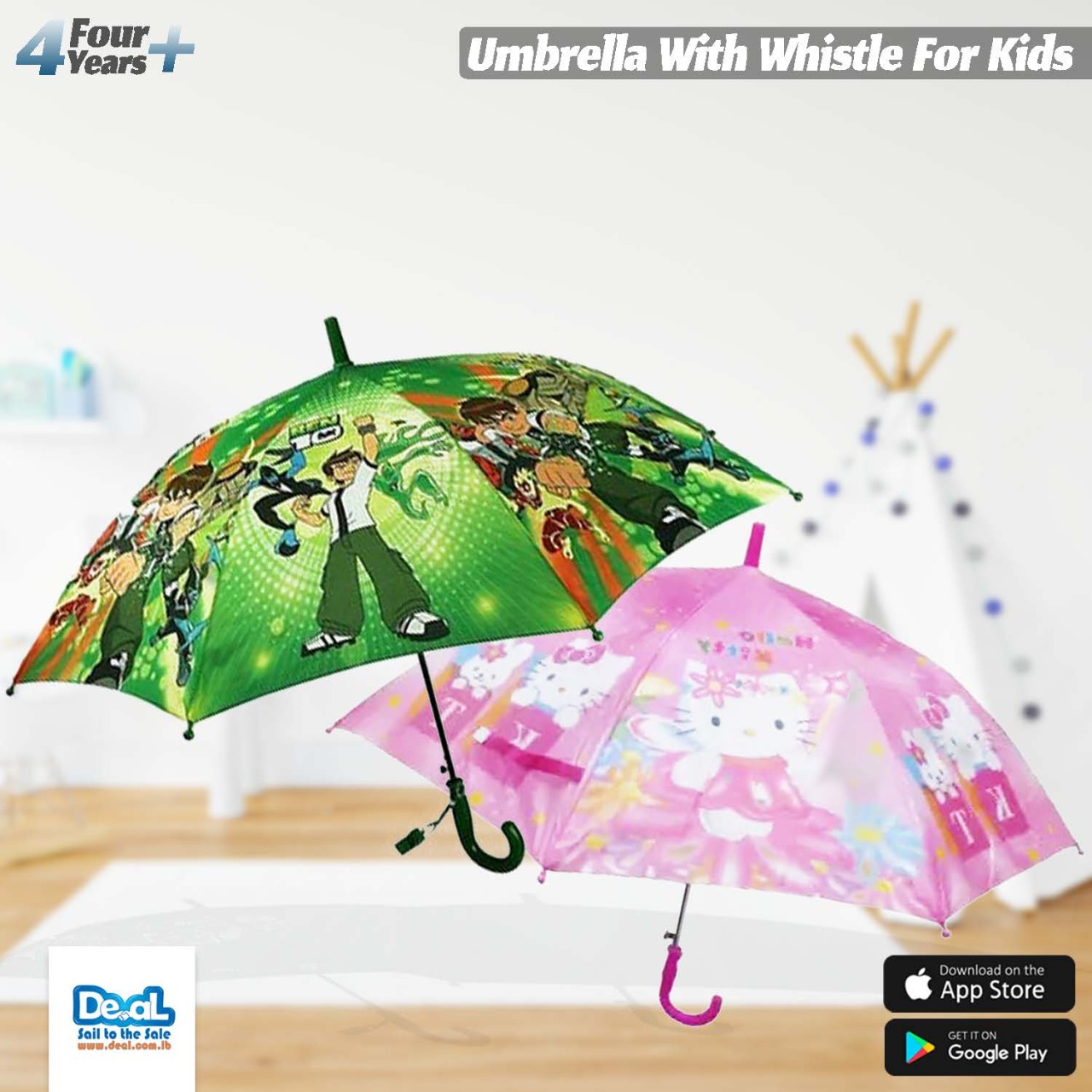 Umbrella With Whistle For Kids