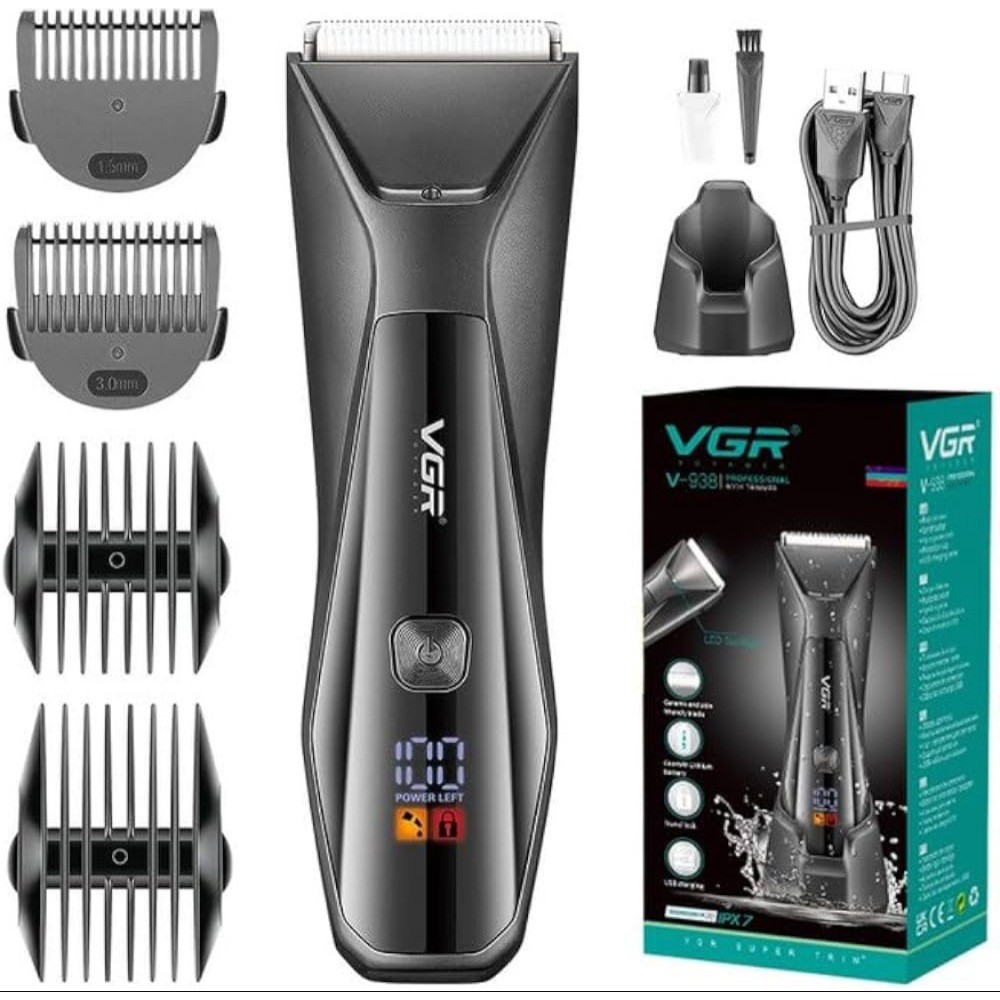 VGR V-938 Professional Body Trimmer  ماكينة VGR V-938 للجسم (ضد المياه + ضوء LED)