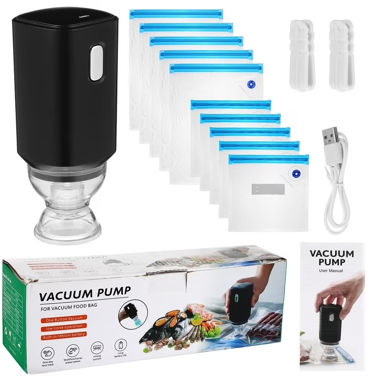 Vacuum Food Sealer Machine - Vacuum Sealer Machine  Electric Portable Vacuum Seal with 60kpa Suction Power, 3l min Pump Speed, Rechargeable Ngumms