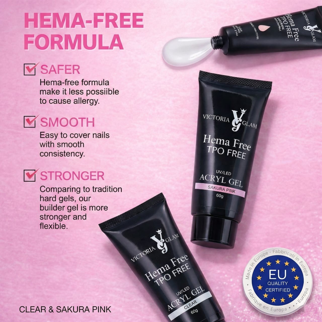 Victoria Glam Poly Gel (60g) Premium Hema-Free Builder Gel