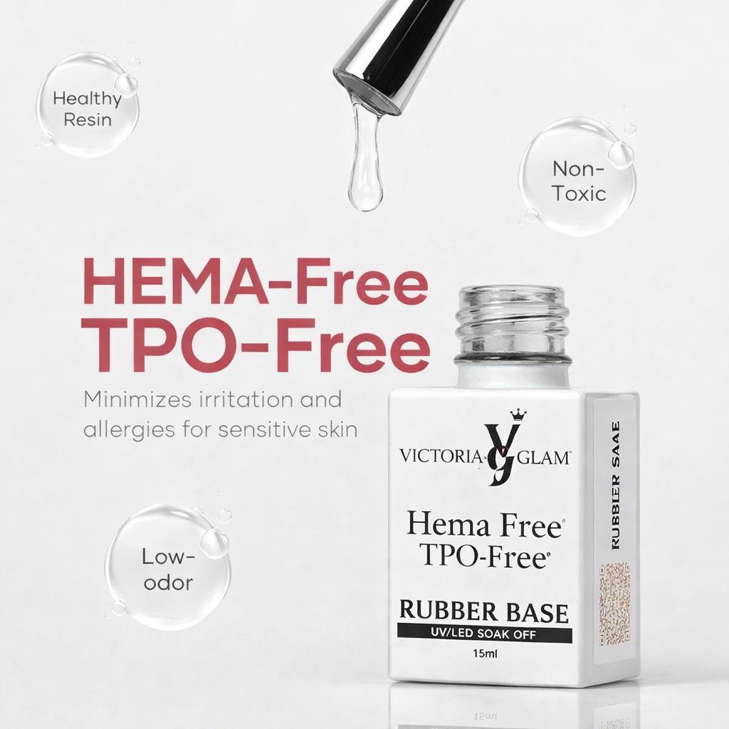 Victoria Glam Rubber Base – HEMA-Free Clear (15ml)