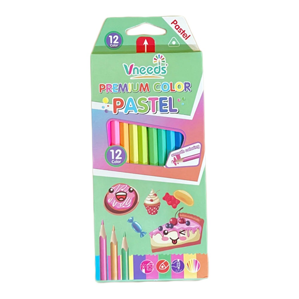 Vneeds 12 Pcs Premium Color Pastel