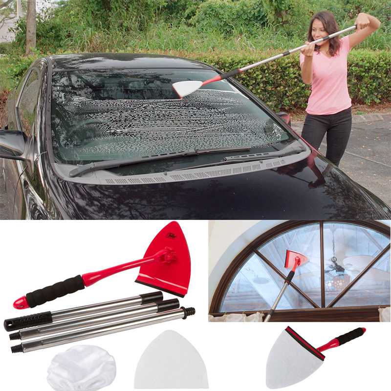 Window Cleaning Kit with Telescopic Handle Bundle
