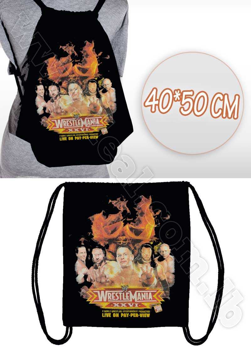 Wrestlemania+Drawstring+Backpack+Sack+Pack+for+Men