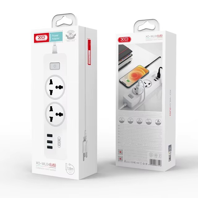 XO WL04 Multi Functional Extension Cord Socket 1.8M USB Charger Electrical Power Extension Socket With Extension EU US UK