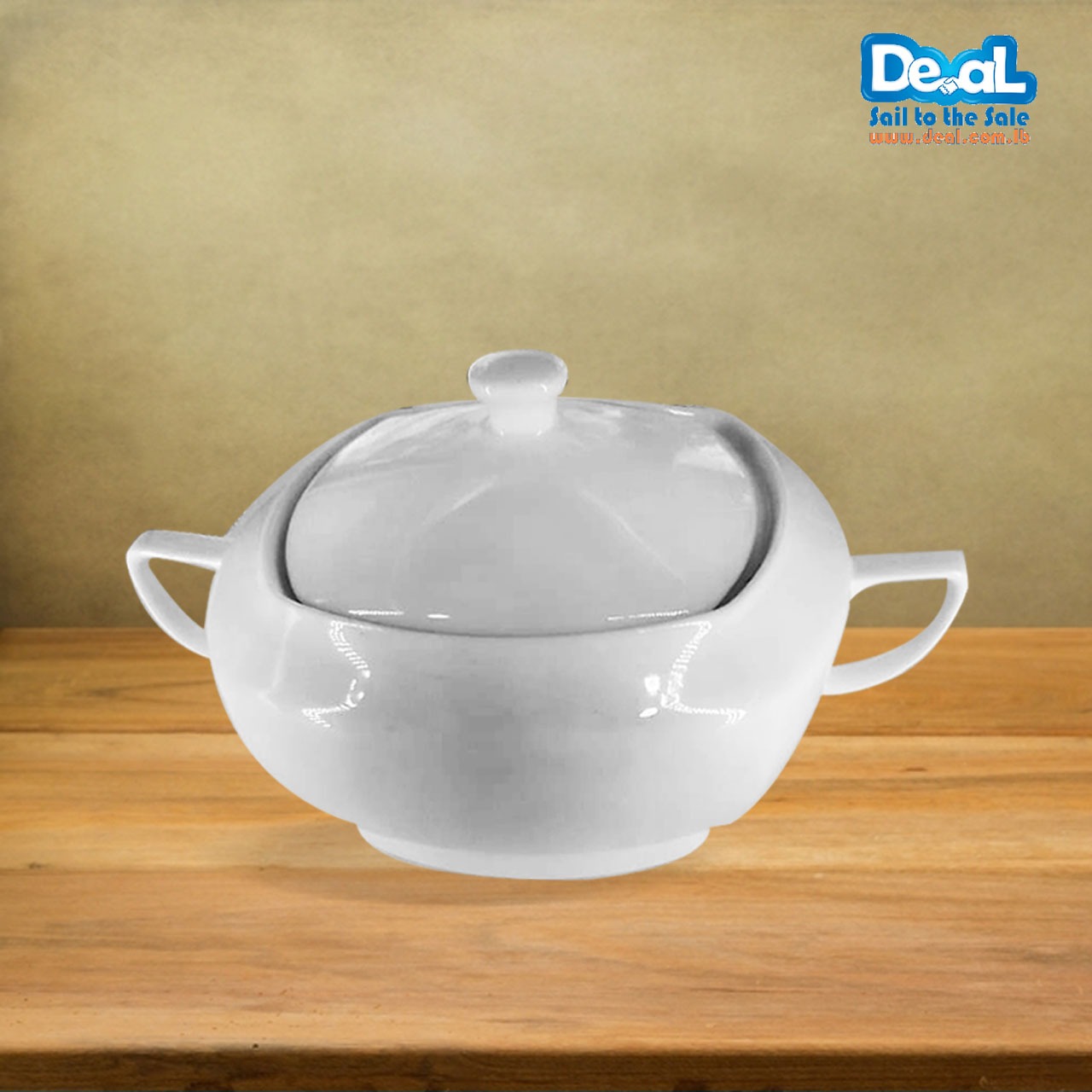 White Ceramic Pot With Handle