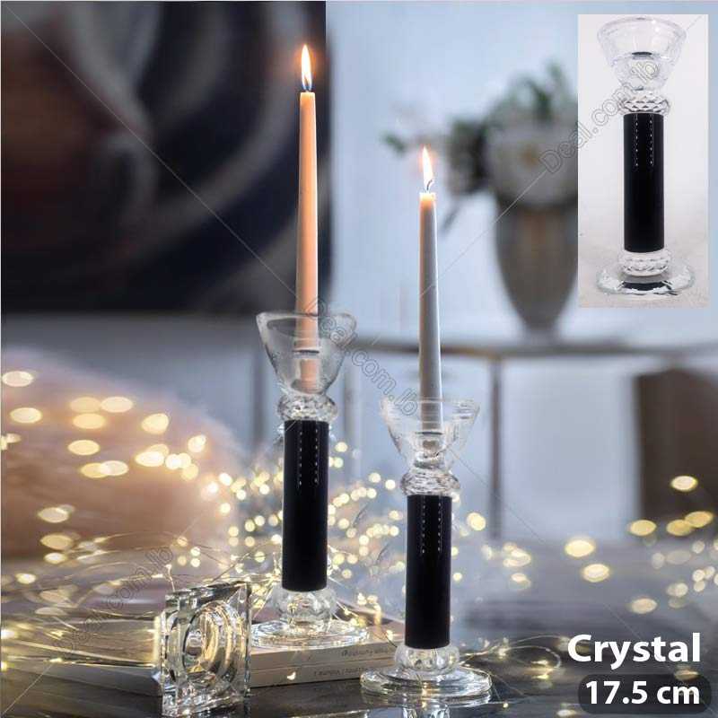 Crystal+Candlestick+Size+17.5cm
