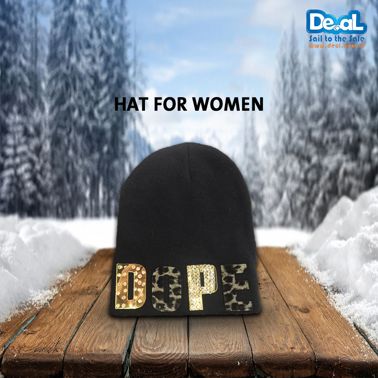 white+and+black+Dope+knitted+hat