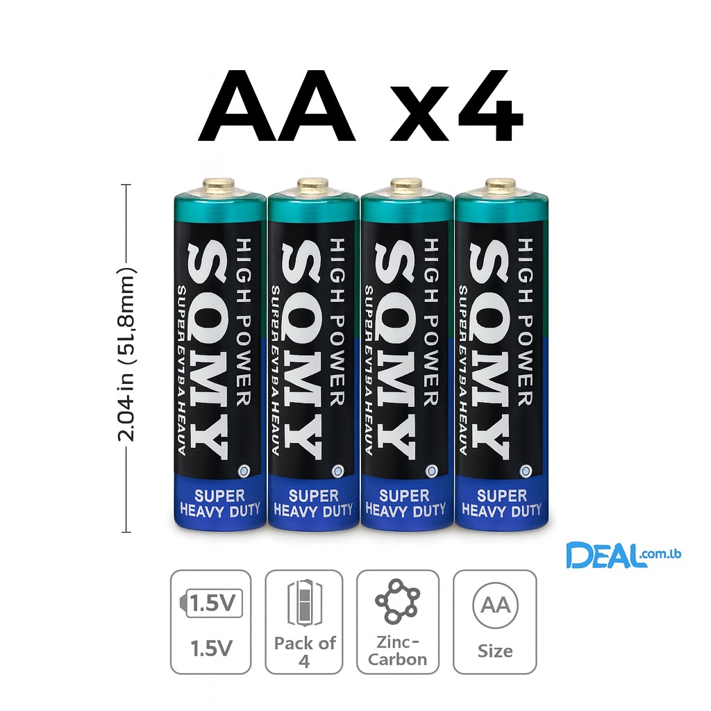 بطاريات SQMY Batteries AA – 4pcs 1.5V