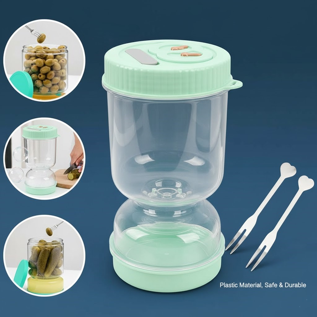 علبة مخلل بسعة كبيرة وتصميم شفاف Large Capacity Pickle Container - Clear Design