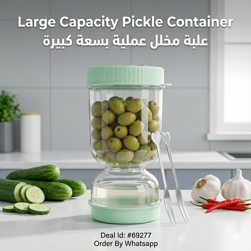 علبة مخلل بسعة كبيرة وتصميم شفاف Large Capacity Pickle Container - Clear Design
