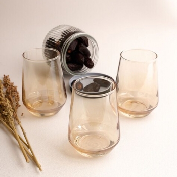 Amber+Glass+6+Pieces+Water+Glasses+390ml+Each%2CModern+Glass+Cups