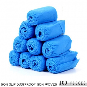 100pcs++Disposable+Shoes+Covers+Non+Slip+Dustproof+Non+woven+Shoe+Protector+for+indoor+and+outdoor+Blue