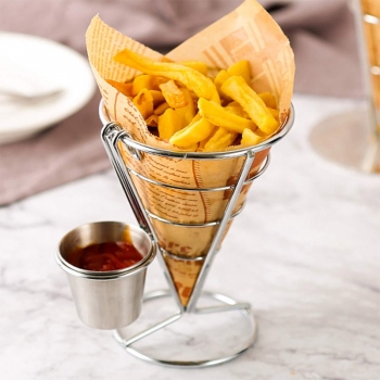 Two+Cups+Durable+Chip+Stand+Holder+Snacks+French+Fry+Fries+Display+Rack