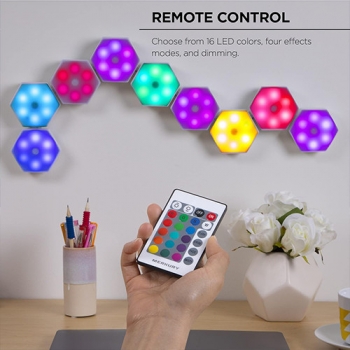 RGB+LED+Quantum+Hexagon+Light+Touch+Sensor+Wall+Lamp+DC+5V+Honeycomb+Colorful+Modular+Control+Night+for+Bedroom+Decoration