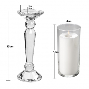 Transparent+Crystal+Candle+Stick++Small+Size+37cm