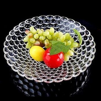 1Pcs+Glass+Fruit+Bowl+Plate+For+Dining+Table+Beautiful+Crystal+Decoration+Serving