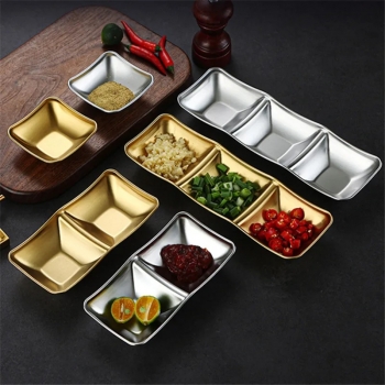 three+grid+silver+Stainless+Steel+Seasoning+Dish+Hot+Pot+Dipping+Bowl+Soy+Sauce+Barbecue+Sushi+Vinegar+Plate+Condiment+Tray+Kitchen+Tableware