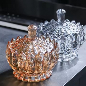 Transparent+Glass+Bowl+with+Lid+Multipurpose+Decorative+Item+Serving+Fruit+Dry+Fruits+Chocolates+Snacks+Dessert+Tea