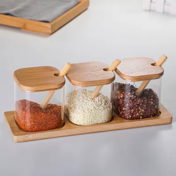 3-Pieces+Glass+Spice+Jar+Set+with+Bamboo+Lids+%26+Tray