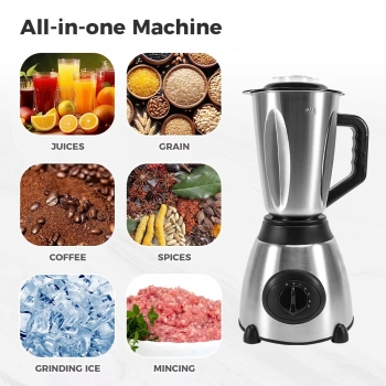 1000W+Stainless+Steel+Electric+Blender+with+Grinder
