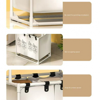 97x57x28cm+2-Tier+Laundry+Sorter+Basket%2CDurable+and+Sturdy+with+Strong+Load-Bearing+Capacity