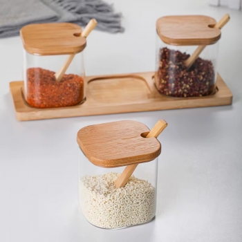 3-Pieces+Glass+Spice+Jar+Set+with+Bamboo+Lids+%26+Tray