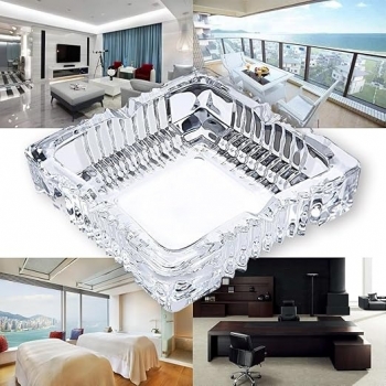 1+Pc+Clear+Glass+Ashtray%2CSquare+Glass+Ashtray+10cm