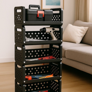 5-Tier+Heavy-Duty+Kitchen+Storage+Rack+with+Wheels+Multi-Purpose+Rolling+Organizer+Shelf+for+Pantry%2C+Vegetables%2C+Appliances+%26+Home+Supplies+Durable+Plastic+with+Ventilated+Sides+Space-Saving+Design