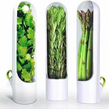Herb+Saver+Storage+Container+Fresh+Herb+Keeper+Vanilla+Vegetables+Fresh+Preservation+Bottle+For+Refrigerator+Kitchen