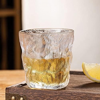 260ml+Set+of+6+Glacier+Pattern+Glass+Cup%2C+Frosted+Clear+Texture+Drinking+Cups+for+Water%2C+Soda%2C+Juices+and+Cold+Beverage%2C+Dishwasher+Safe
